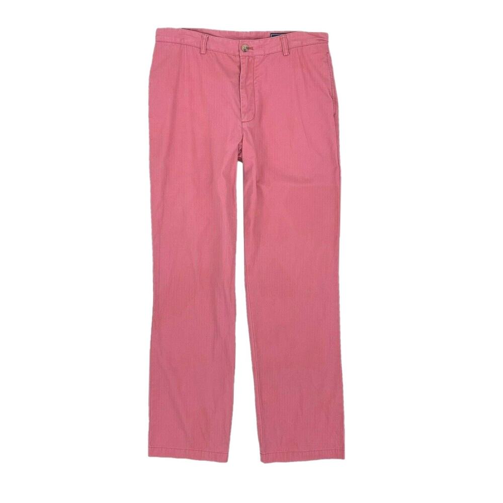 Vineyard Vines Club Pant Flat Front Jetty Red Casual Dress Pant Mens 34 x 32